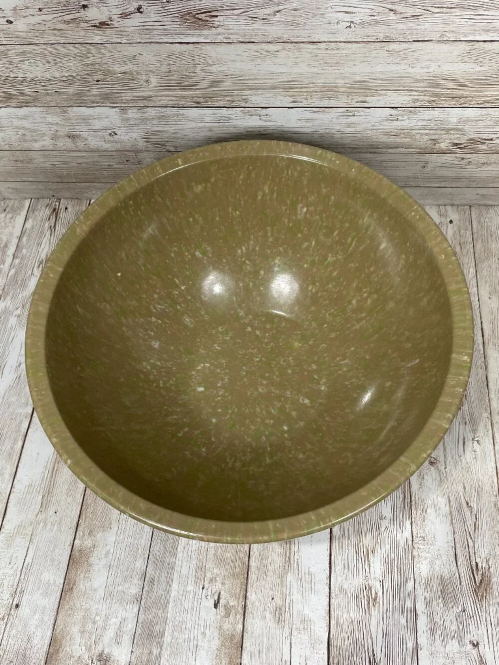 Vintage BROOKPARK Taupe Speckled Melmac Melamine Mixing Bowl Mid-Century Modern